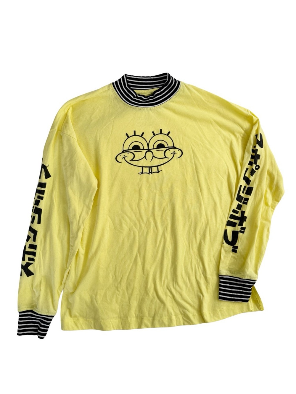 SpongeBob SquarePants Face Mock Neck Long-Sleeve T-Shirt Cartoon